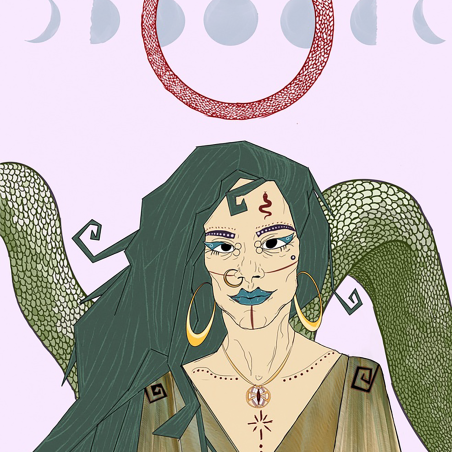 Medusa Meets Ouroboros Print