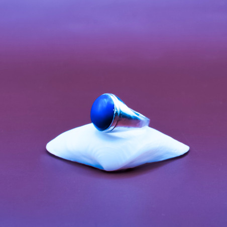 Blue Agate Silver Ring