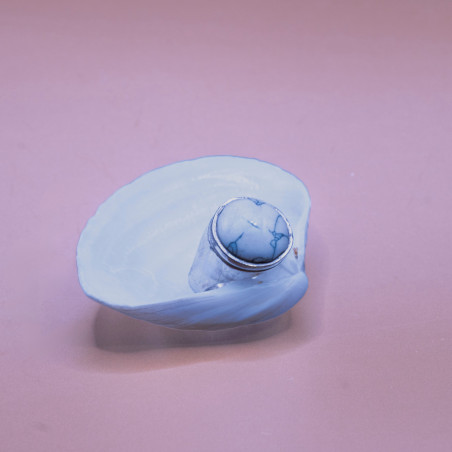 Howlite Silver Ring
