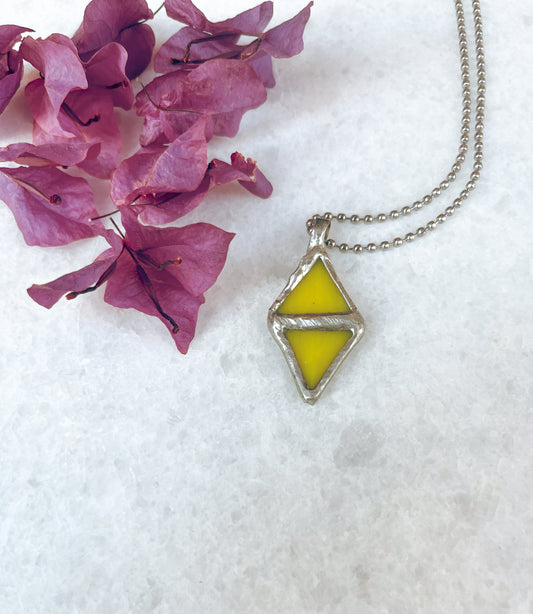 Sunny Yellow Rhombus Necklace