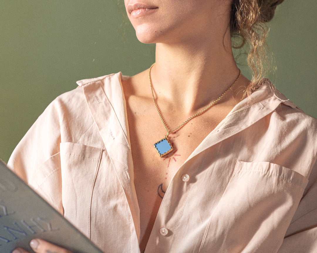 Stone Blue Pastel Necklace